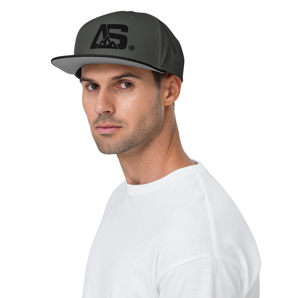 ALPINSTOFF® × OTTO Cap – AS Monogram Snapback (Black Embroidery)