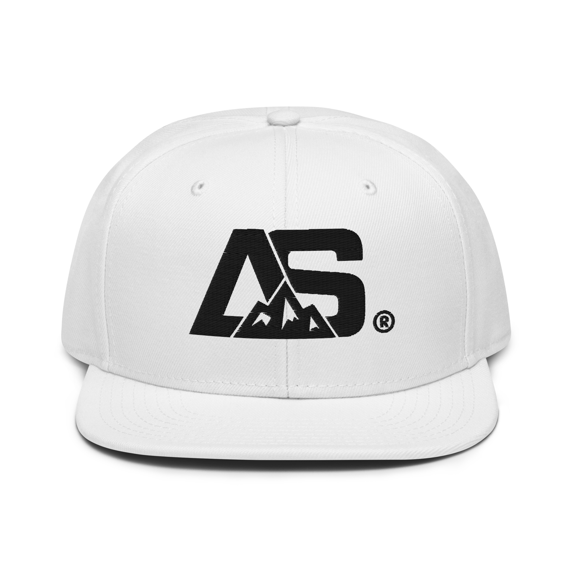 ALPINSTOFF® × OTTO Cap – AS Monogram Snapback (Black Embroidery)