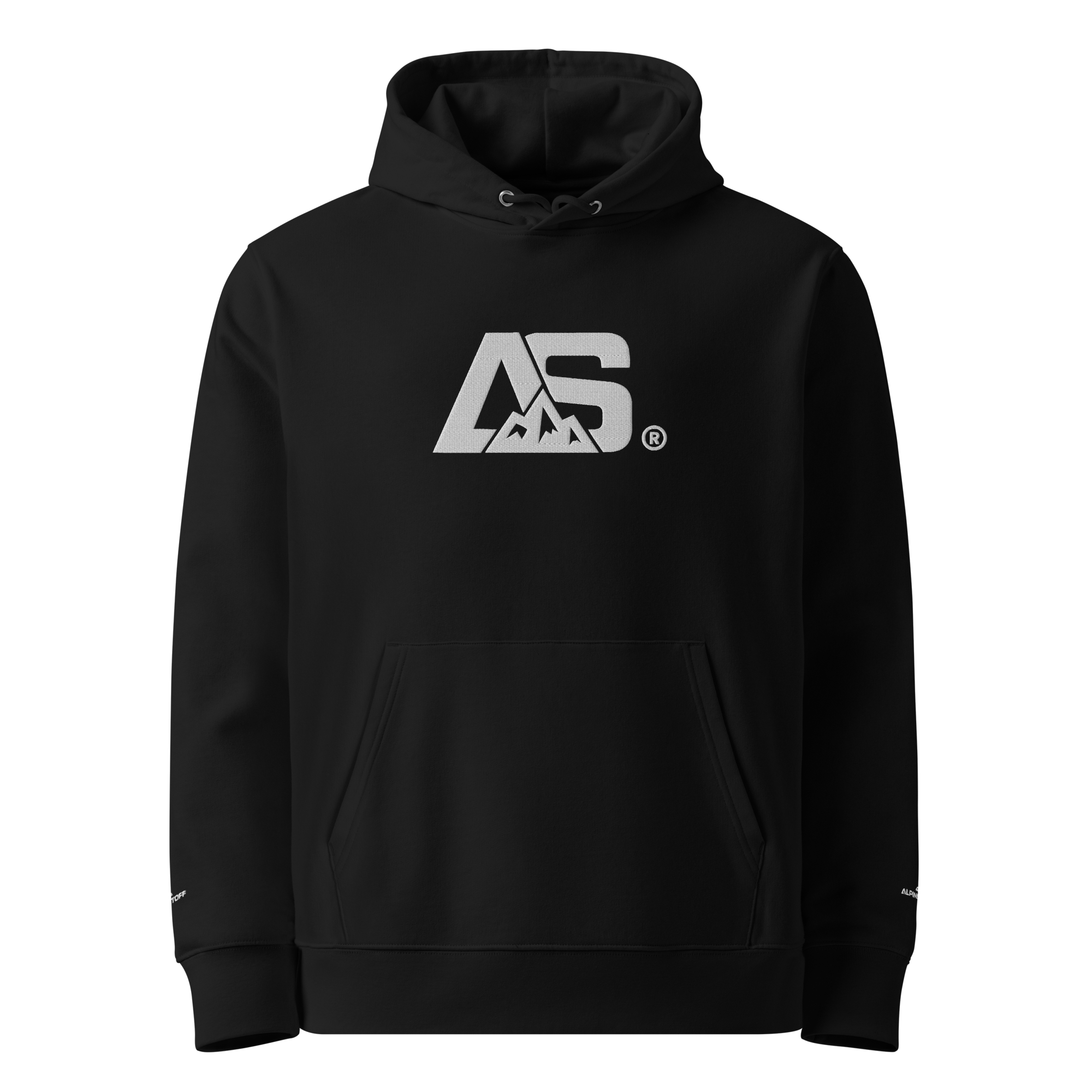 ALPINSTOFF® Essential Eco Hoodie – AS Embroidered Edition (White Stitch)