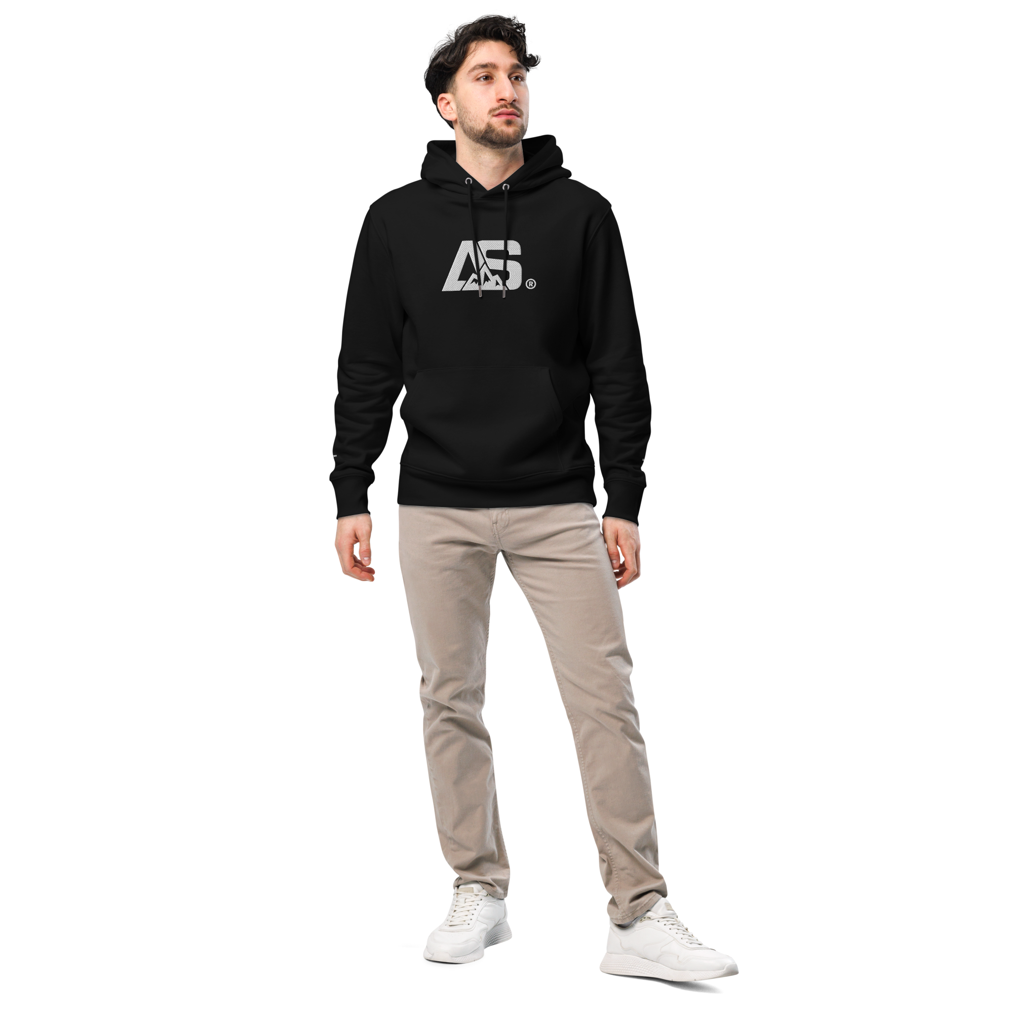 ALPINSTOFF® Essential Eco Hoodie – AS Embroidered Edition (White Stitch)