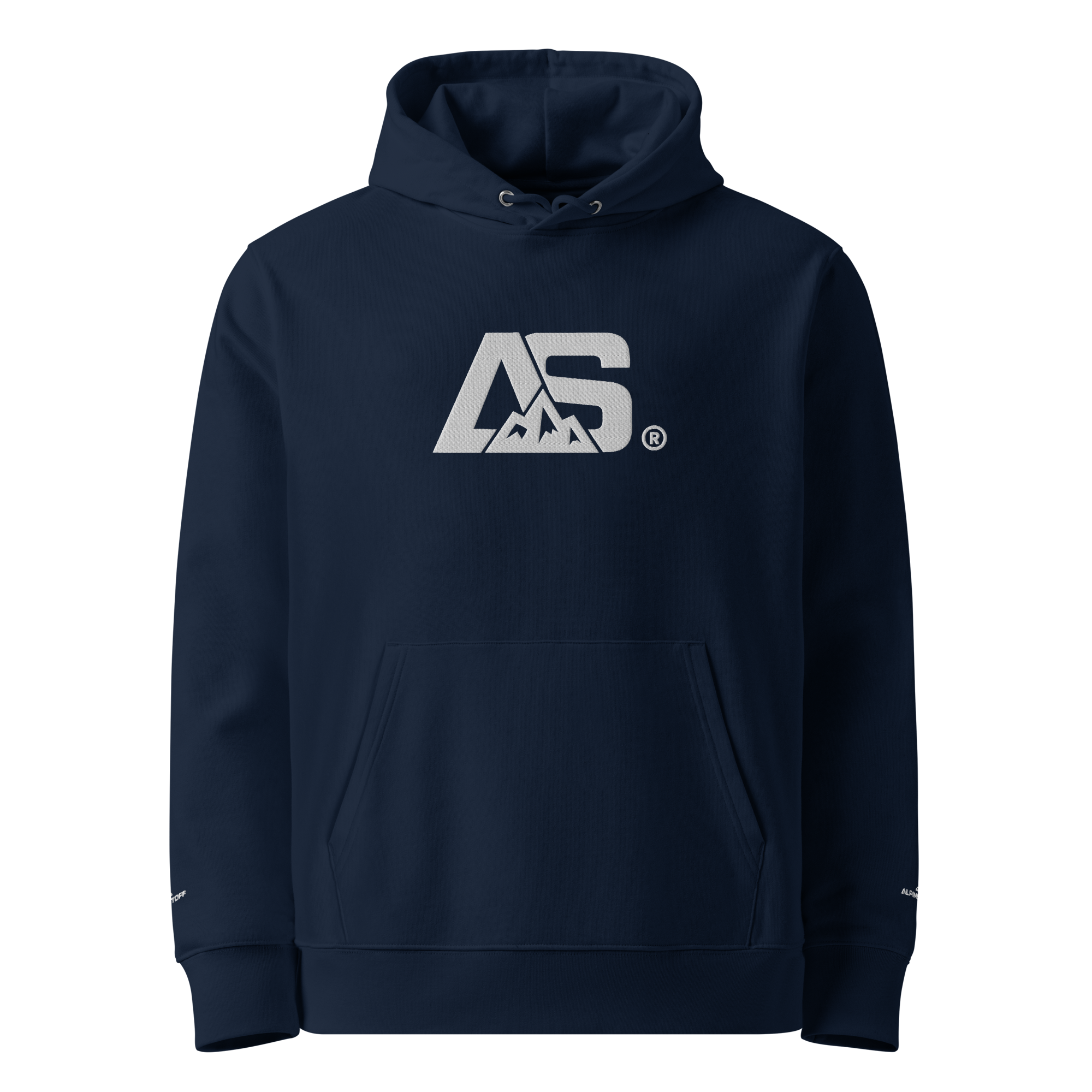 ALPINSTOFF® Essential Eco Hoodie – AS Embroidered Edition (White Stitch)