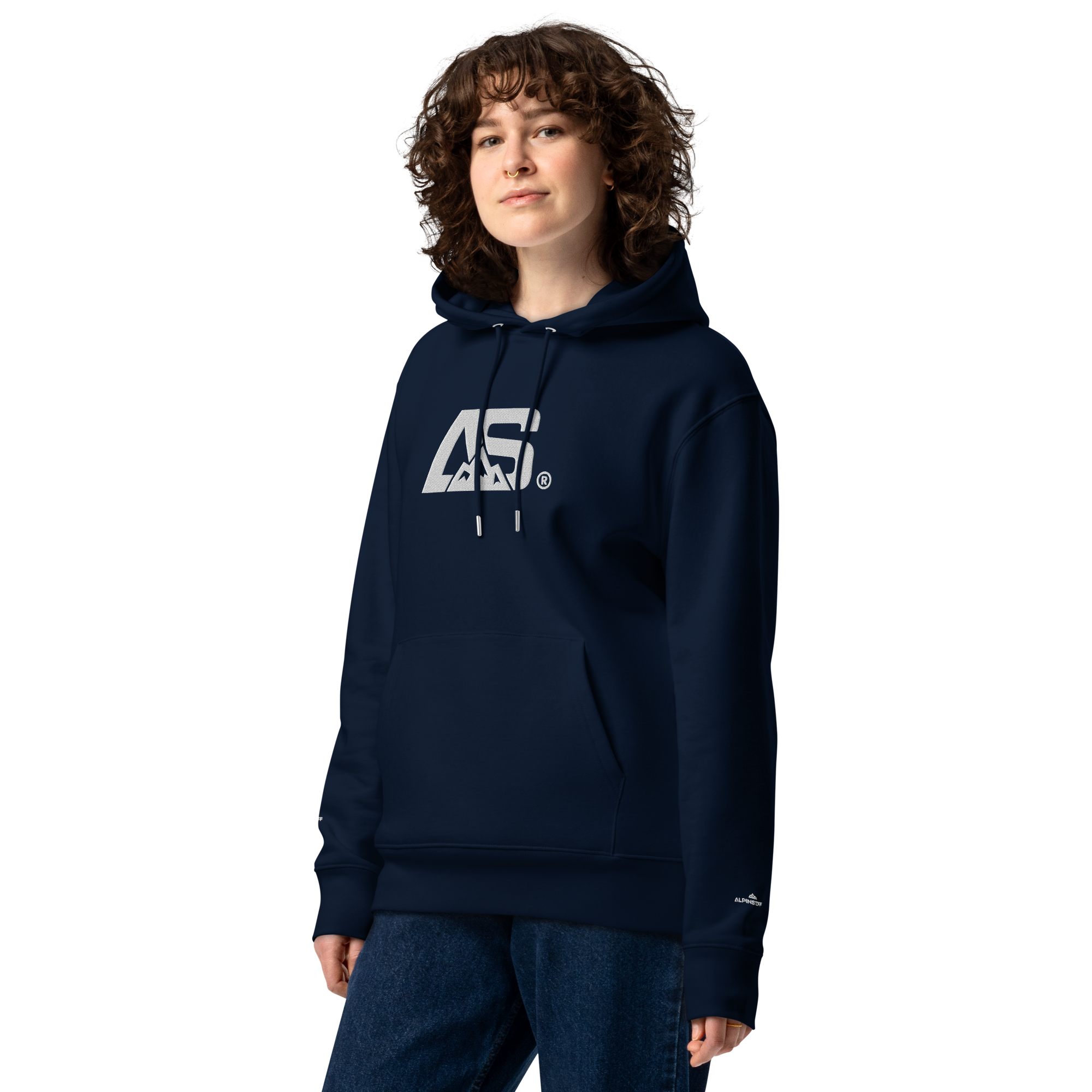 ALPINSTOFF® Essential Eco Hoodie – AS Embroidered Edition (White Stitch)