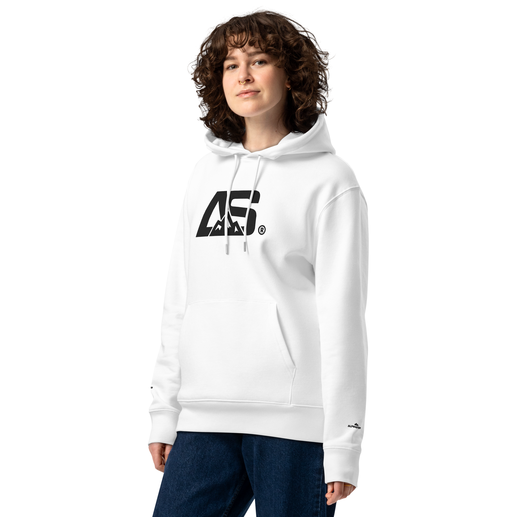 ALPINSTOFF® Essential Eco Hoodie – AS Embroidered Edition (Black Stitch)