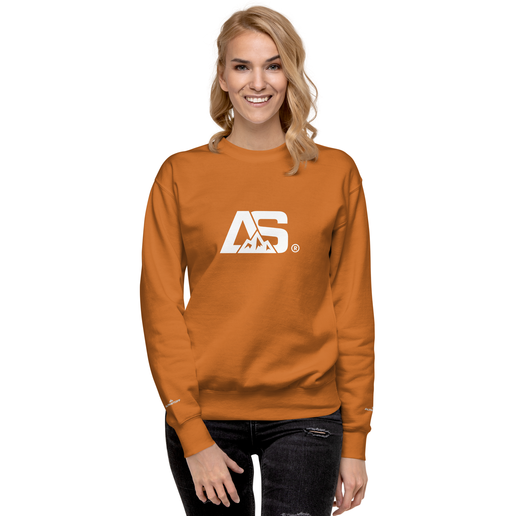 ALPINSTOFF® Premium Crewneck – White Monogram Edition