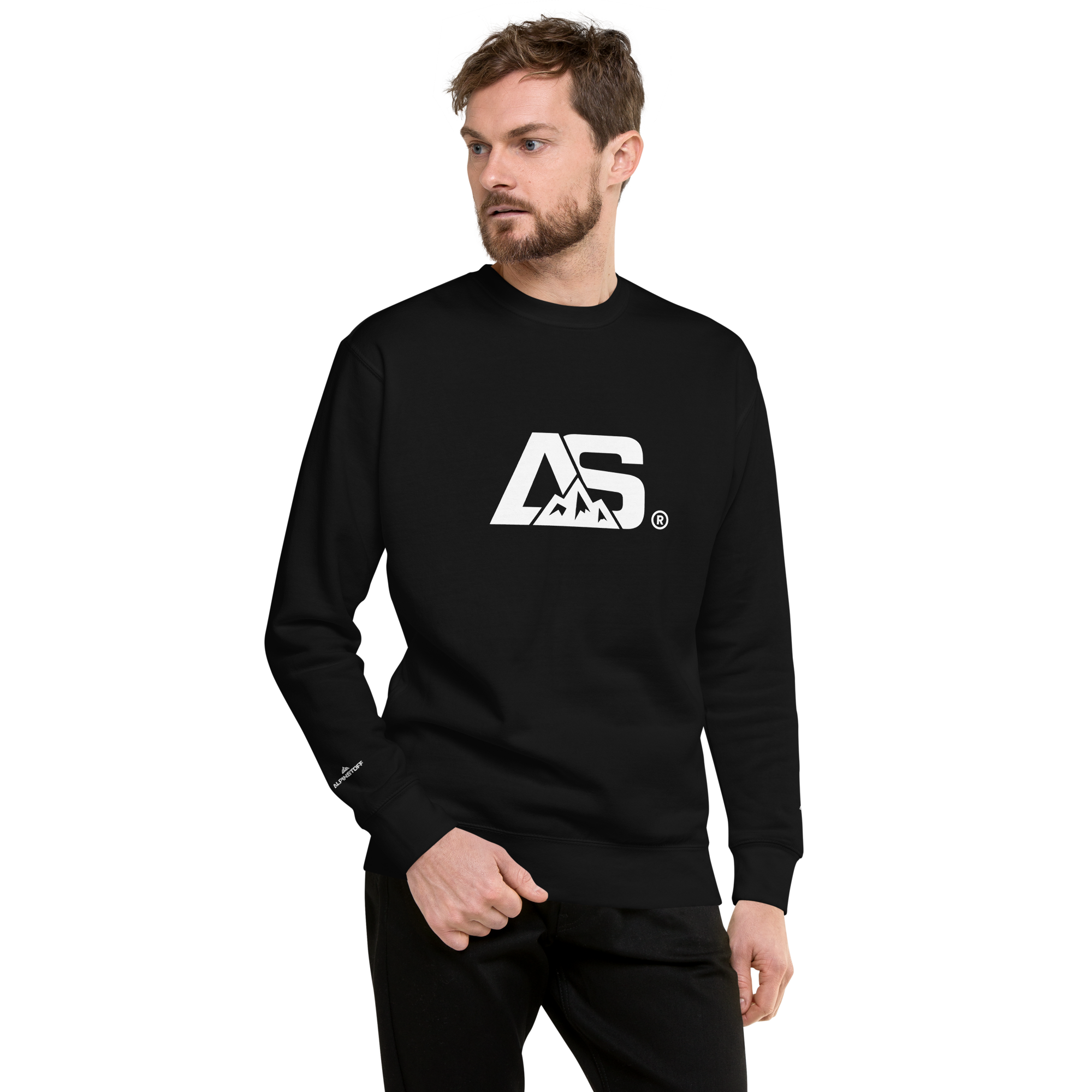 ALPINSTOFF® Premium Crewneck – White Monogram Edition