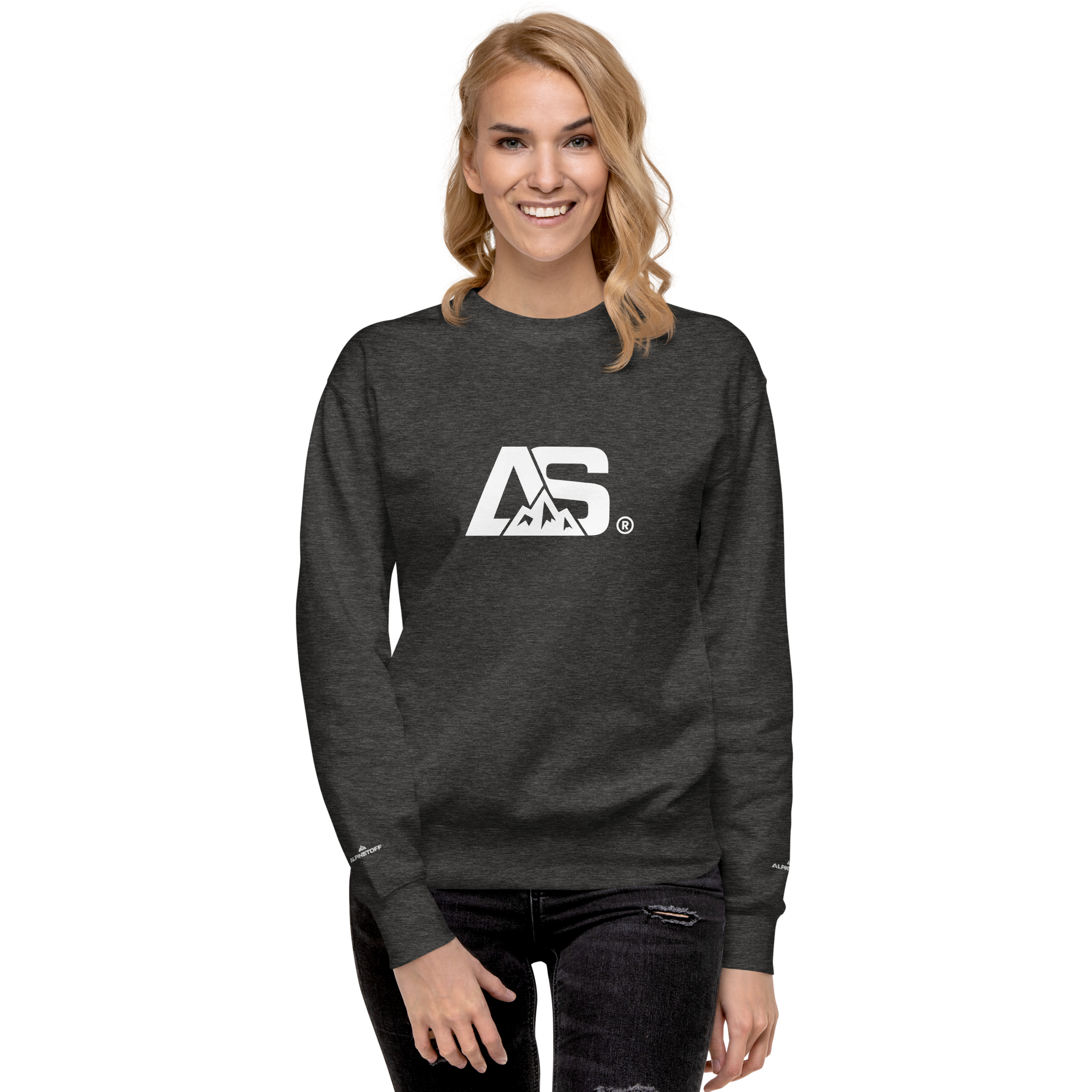 ALPINSTOFF® Premium Crewneck – White Monogram Edition