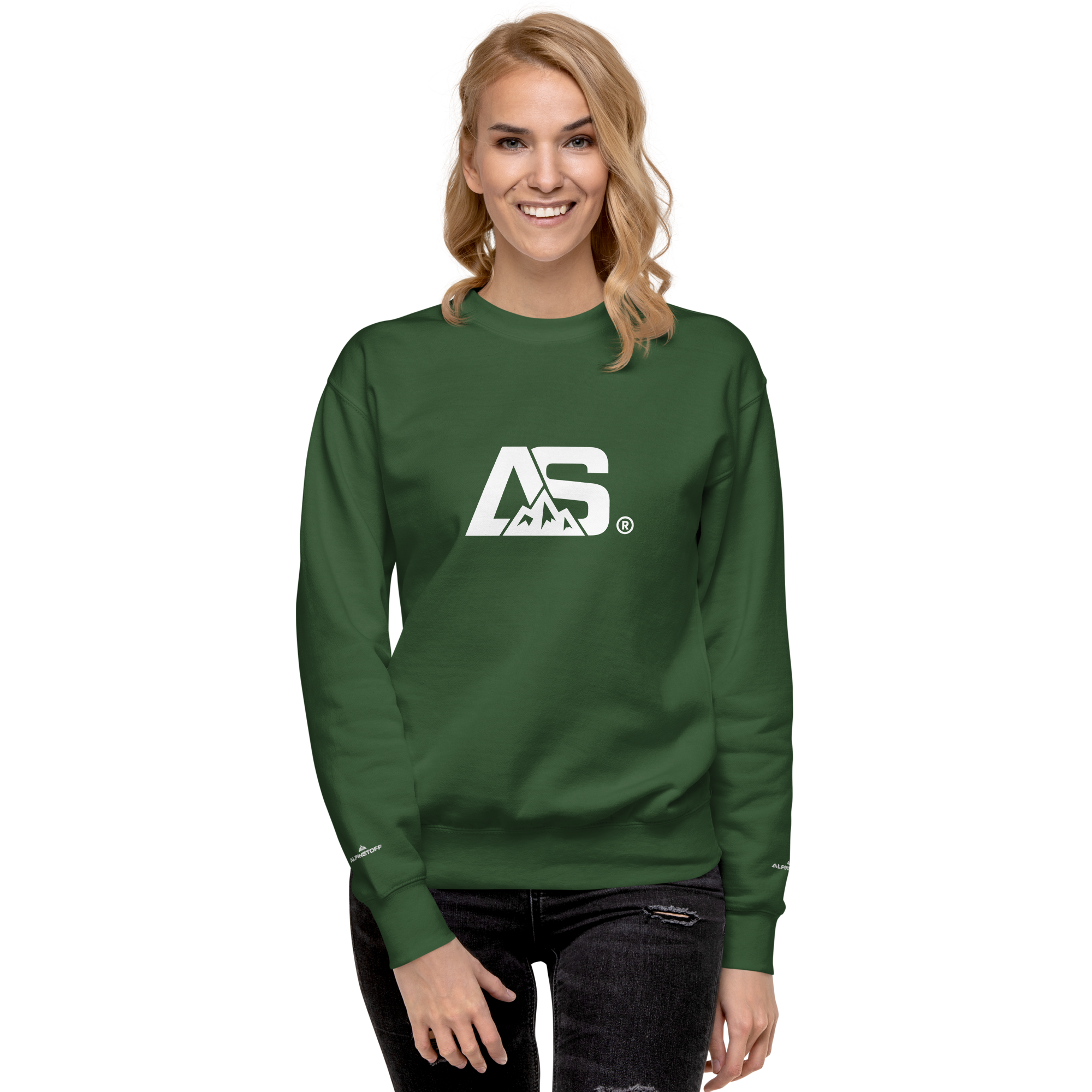 ALPINSTOFF® Premium Crewneck – White Monogram Edition