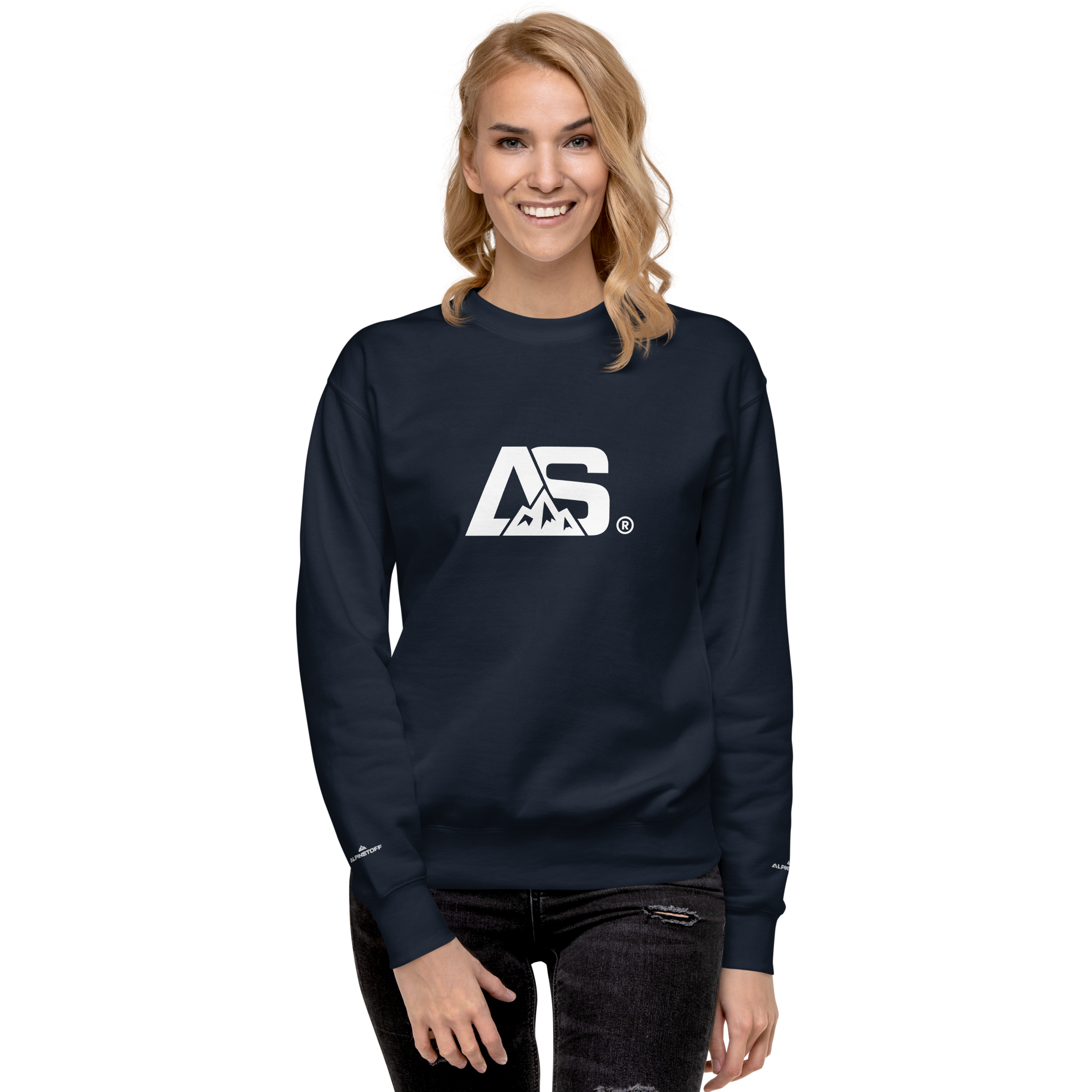 ALPINSTOFF® Premium Crewneck – White Monogram Edition